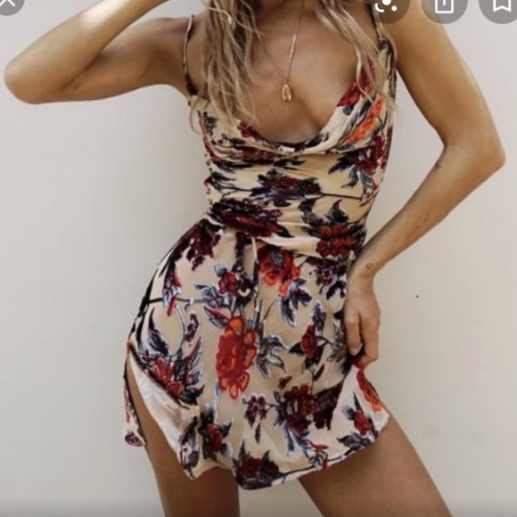 Rat & Boa Velvet Mini Dress Floral - Picture 1 of 9